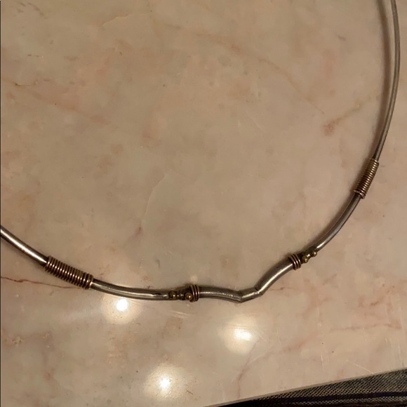 Jewelry - Not for Sale/Held until 5/2—-Sterling Collarbone Necklace w/ goldtone accents